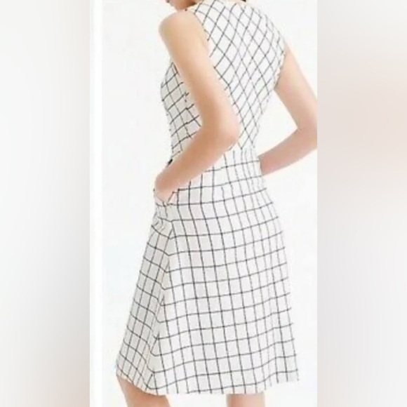 J. Crew White and Black Grid Midi Dress - Picture 5 of 8